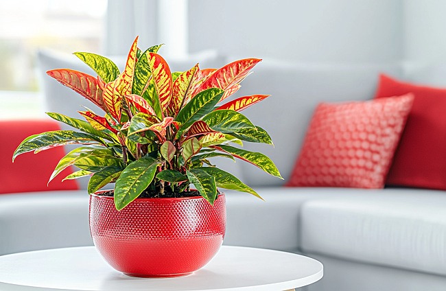Codiaeum- Croton:  Pestrobarevný oblíbenec mezi pokojovými rostlinami